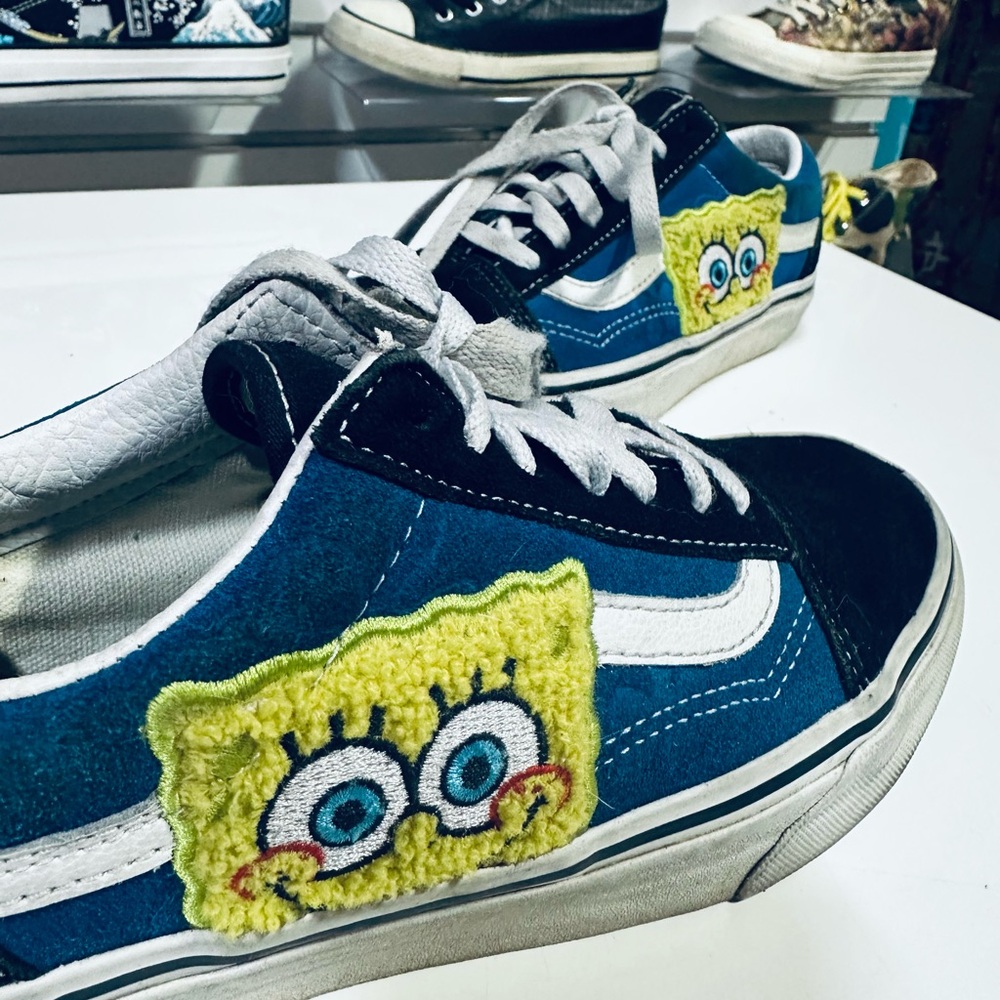 Vans Old Skool x SpongeBob SquarePants Fuzzy Smile Patch Blue Sneakers